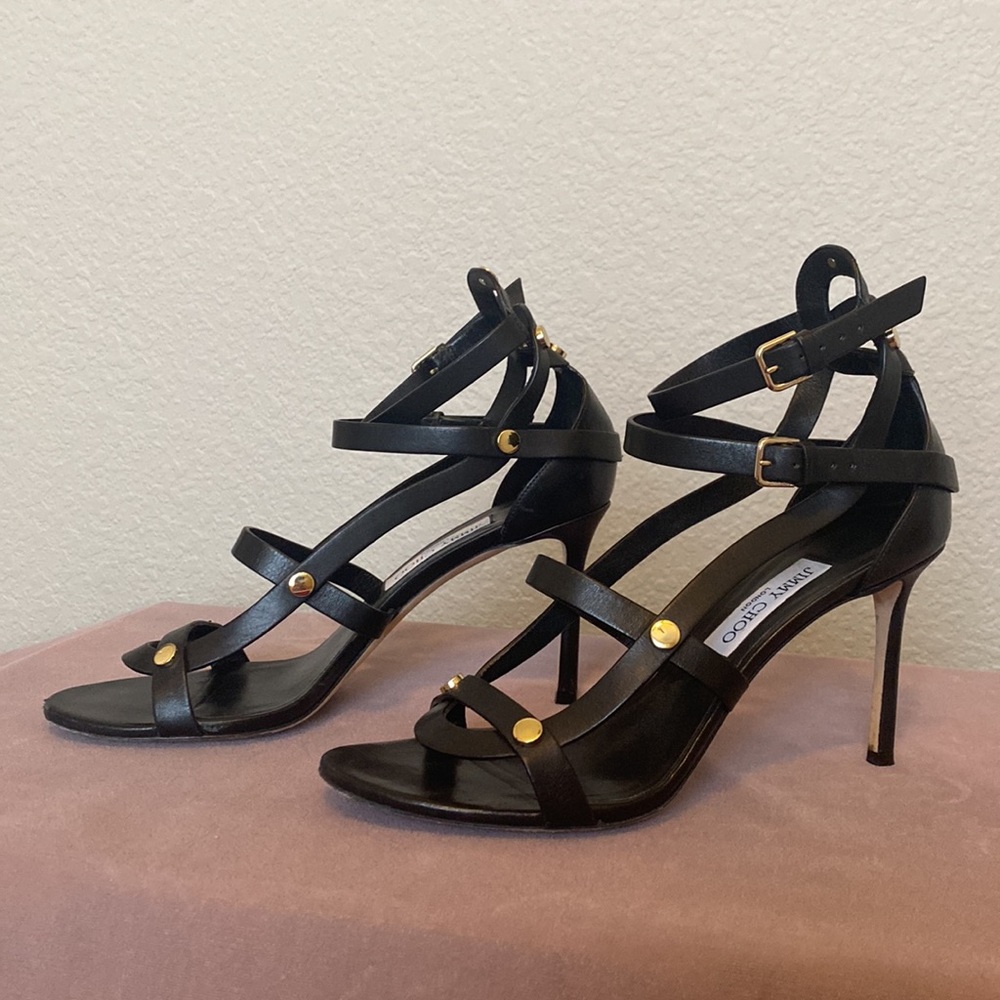 Jimmy Choo Motoko 85 Vachetta Leather with Studs size 41